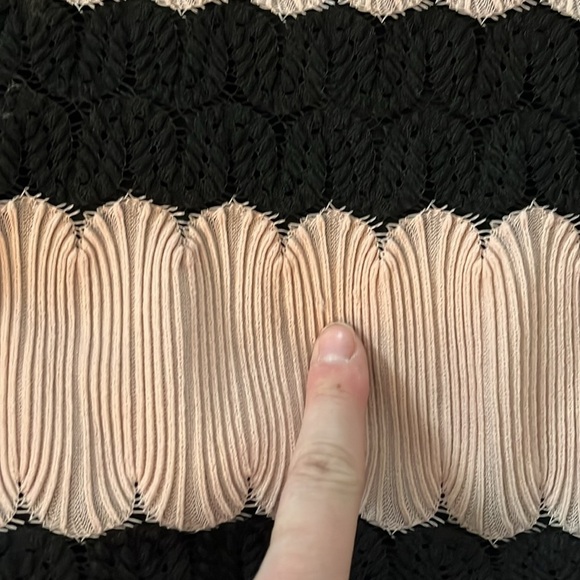 Taylor Pleated Lace Pink & Black Midi Dress - Size 14 - Picture 13 of 13